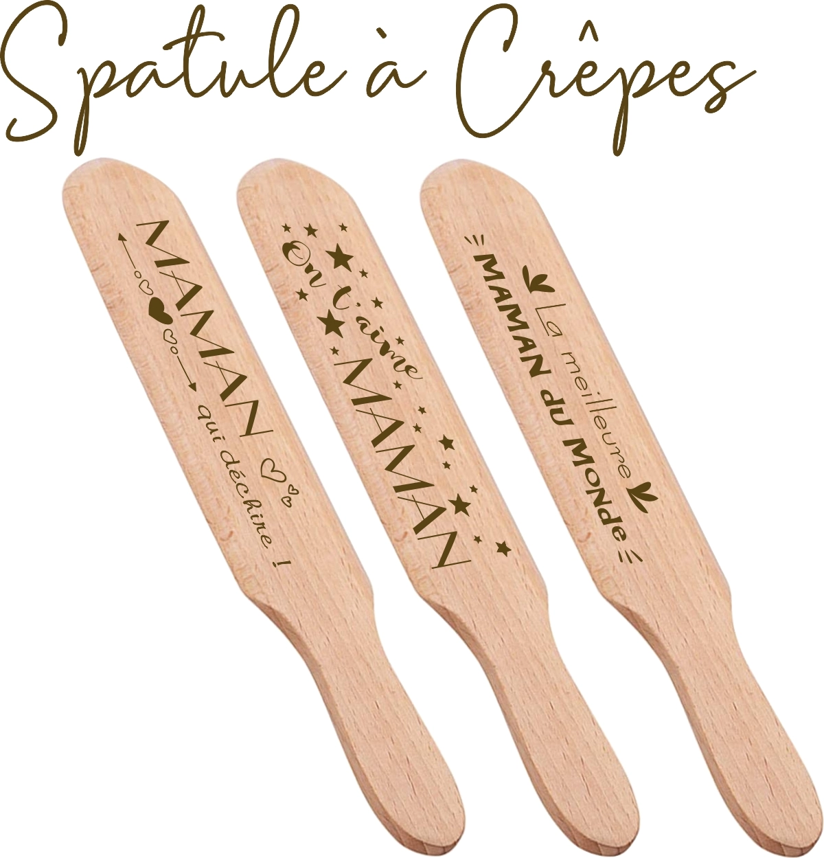Spatule à Crêpes gravée pour Maman